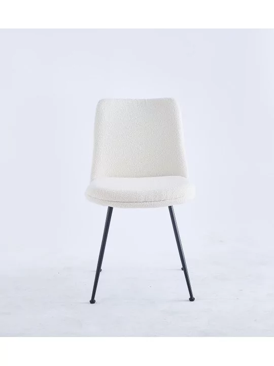 Chaise de Salle à Manger Moderne | Chaise Bouclée Minimaliste en Cr...