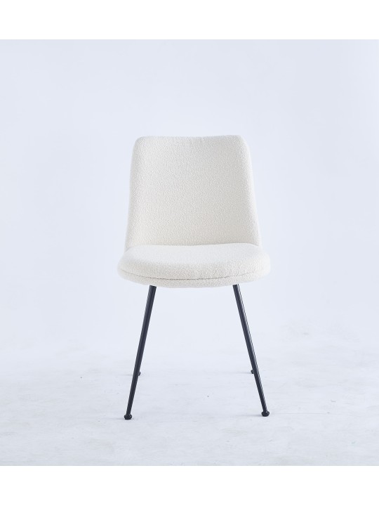 Chaise de Salle à Manger Moderne | Chaise Bouclée Minimaliste en Cr...