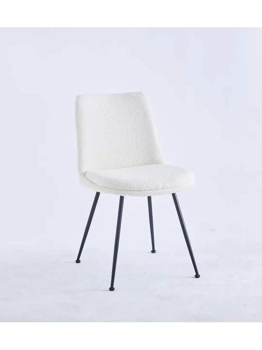 Chaise de Salle à Manger Moderne | Chaise Bouclée Minimaliste en Cr...