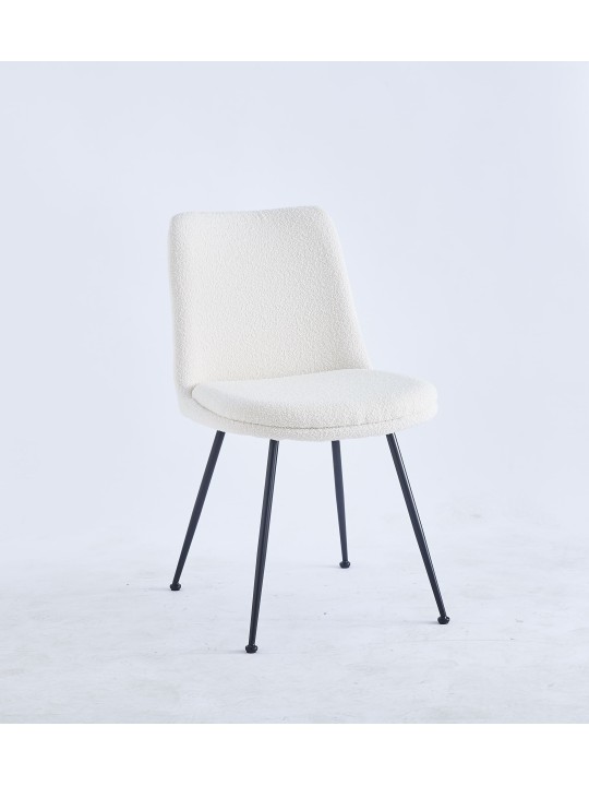 Chaise de Salle à Manger Moderne | Chaise Bouclée Minimaliste en Cr...