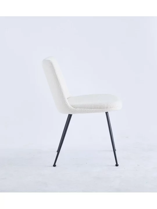 Chaise de Salle à Manger Moderne | Chaise Bouclée Minimaliste en Cr...