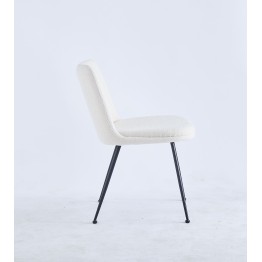 Modern Teddy Dining Chair | Minimalist Bouclé Chair in Cream | Blac...