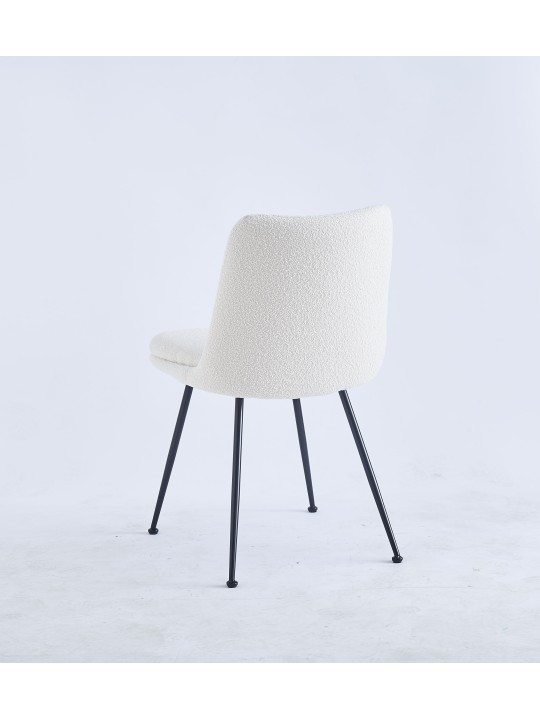 Chaise de Salle à Manger Moderne | Chaise Bouclée Minimaliste en Cr...