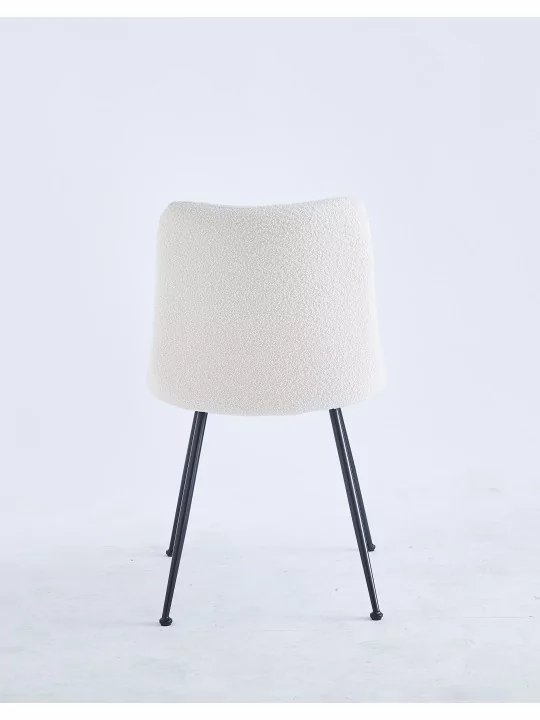 Chaise de Salle à Manger Moderne | Chaise Bouclée Minimaliste en Cr...