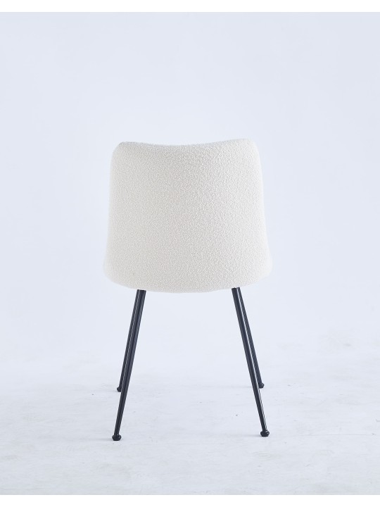 Chaise de Salle à Manger Moderne | Chaise Bouclée Minimaliste en Cr...