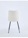 Modern Teddy Dining Chair | Minimalist Bouclé Chair in Cream | Blac...