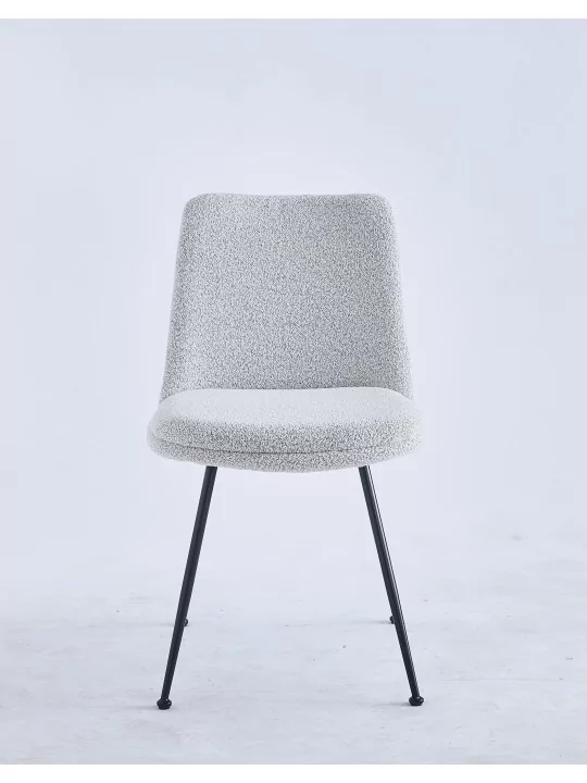 Chaise de Salle à Manger Moderne | Chaise Bouclée Minimaliste en Cr...