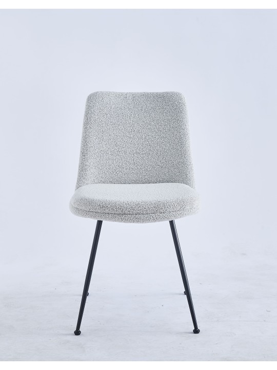 Chaise de Salle à Manger Moderne | Chaise Bouclée Minimaliste en Cr...