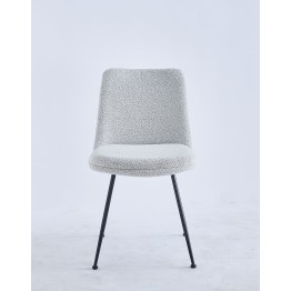 Modern Teddy Dining Chair | Minimalist Bouclé Chair in Cream | Blac...