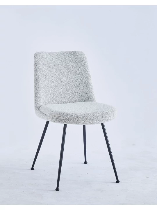 Chaise de Salle à Manger Moderne | Chaise Bouclée Minimaliste en Cr...