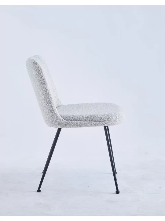 Chaise de Salle à Manger Moderne | Chaise Bouclée Minimaliste en Cr...