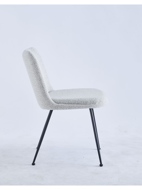 Chaise de Salle à Manger Moderne | Chaise Bouclée Minimaliste en Cr...
