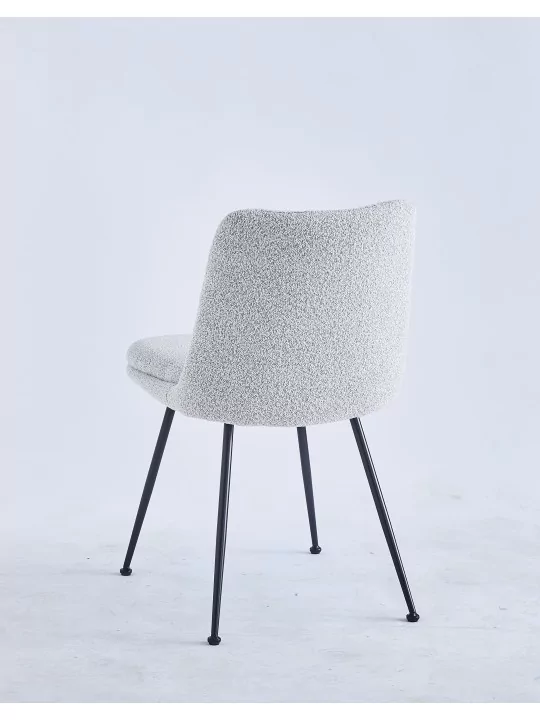 Chaise de Salle à Manger Moderne | Chaise Bouclée Minimaliste en Cr...