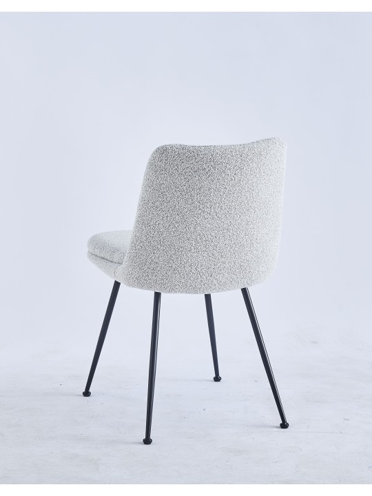 Chaise de Salle à Manger Moderne | Chaise Bouclée Minimaliste en Cr...