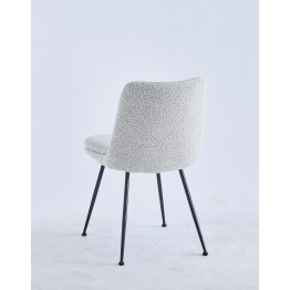 Modern Teddy Dining Chair | Minimalist Bouclé Chair in Cream | Blac...