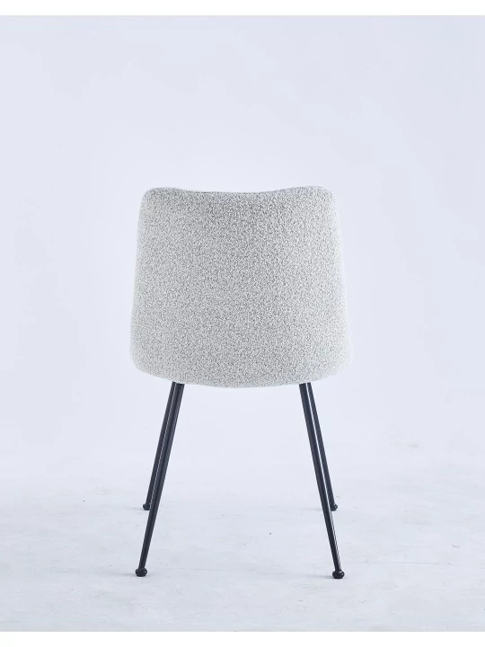 Chaise de Salle à Manger Moderne | Chaise Bouclée Minimaliste en Cr...