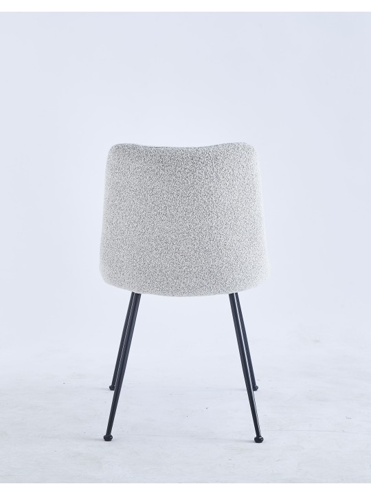 Chaise de Salle à Manger Moderne | Chaise Bouclée Minimaliste en Cr...