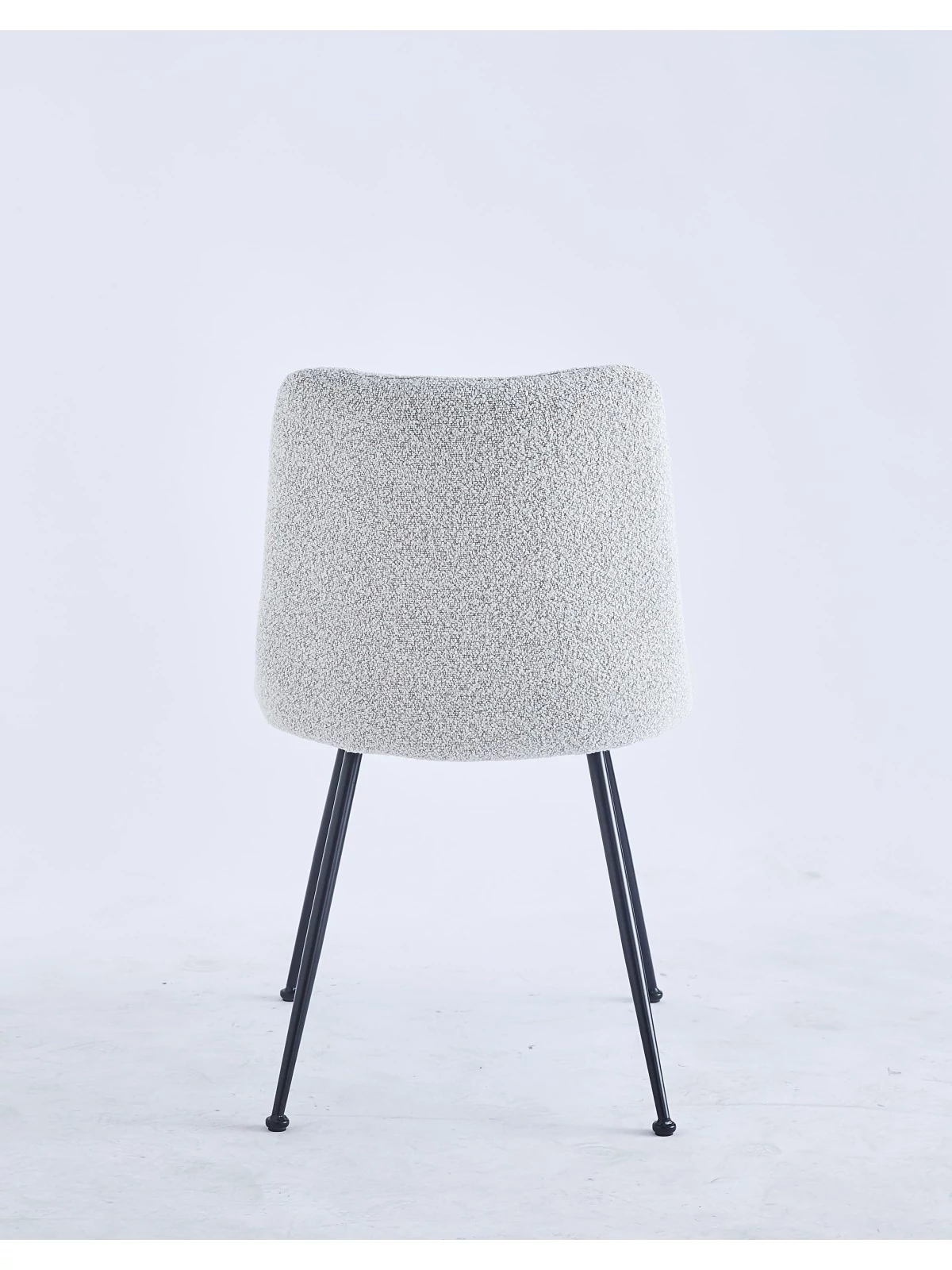 Modern Teddy Dining Chair | Minimalist Bouclé Chair in Cream | Blac...