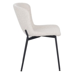 Lot de 4 RIYA Chaise Contemporaine avec Revêtement en Tissu Bouclé ...