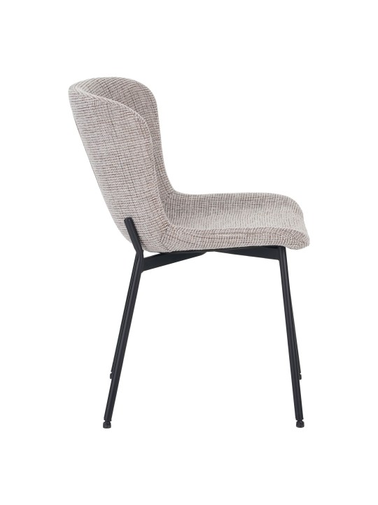 Lot de 4 RIYA Chaise Contemporaine avec Revêtement en Tissu Bouclé ...