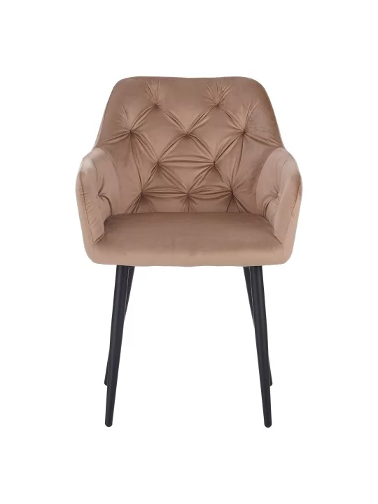 Lot de 4 MARIO Fauteuil en Velours Capitonné au Style Contemporain ...