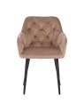 Lot de 4 MARIO Fauteuil en Velours Capitonné au Style Contemporain ...