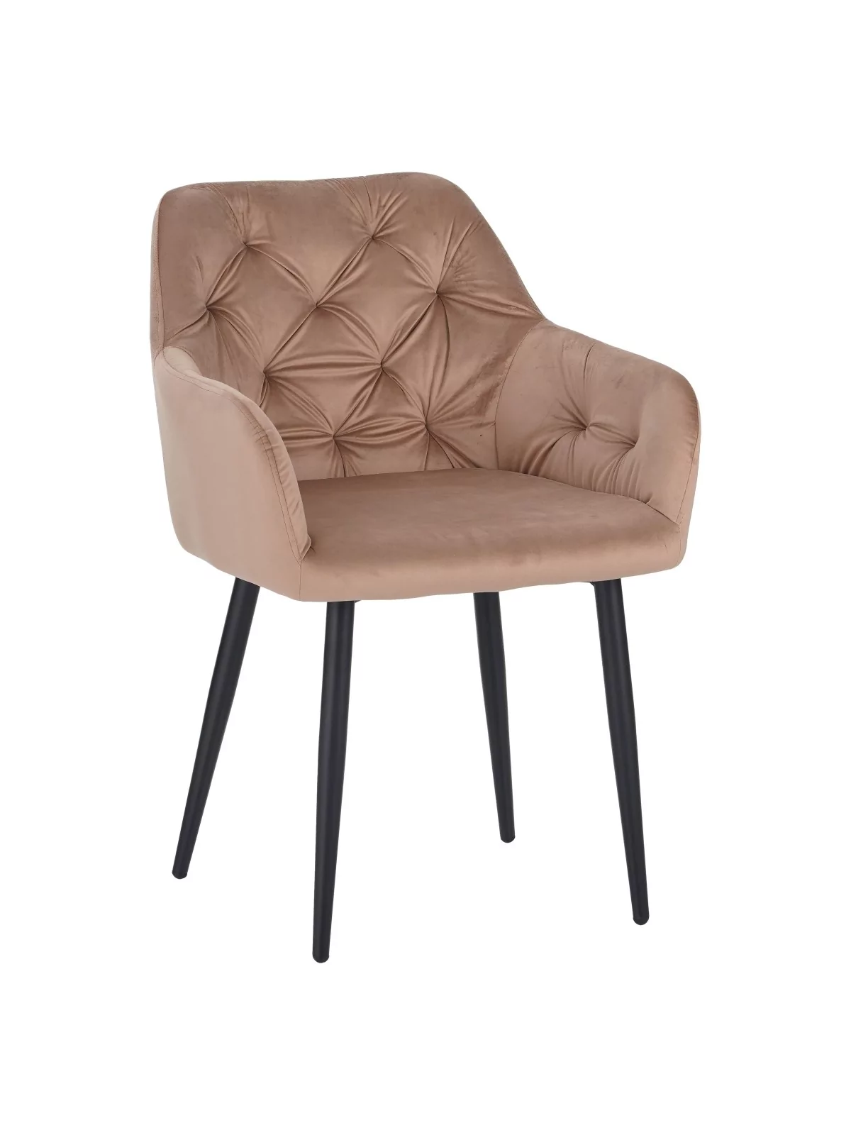 Lot de 4 MARIO Fauteuil en Velours Capitonné au Style Contemporain ...