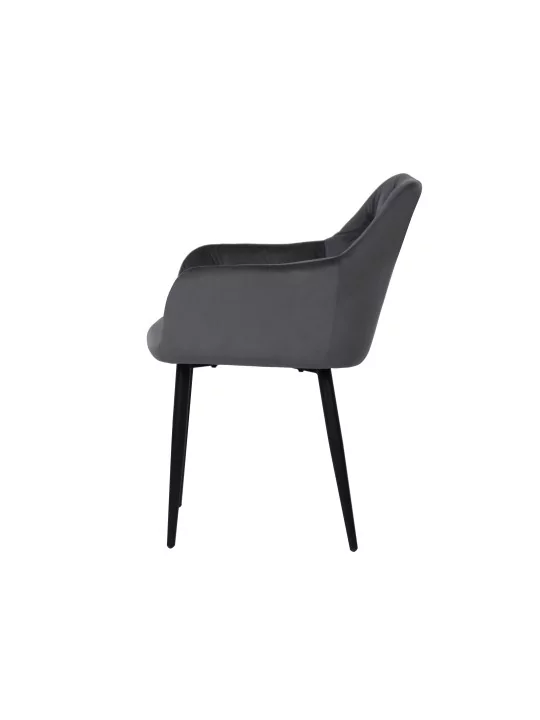 Lot de 4 MARIO Fauteuil en Velours Capitonné au Style Contemporain ...