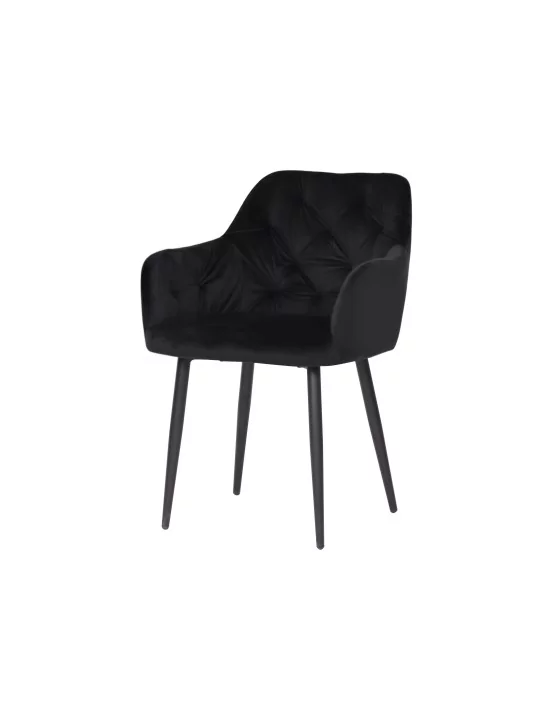 Lot de 4 MARIO Fauteuil en Velours Capitonné au Style Contemporain ...