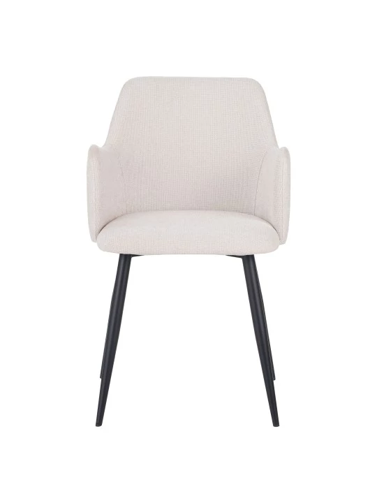 Set of 4 LANCE Contemporary Linen Dining Chair with Armrests