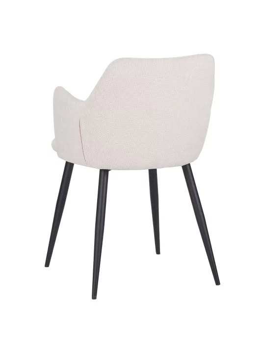 Set of 4 LANCE Contemporary Linen Dining Chair with Armrests