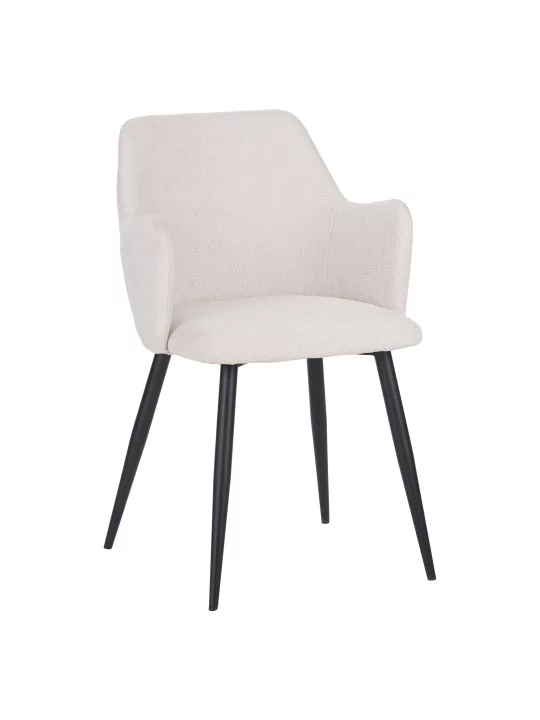 Set of 4 LANCE Contemporary Linen Dining Chair with Armrests