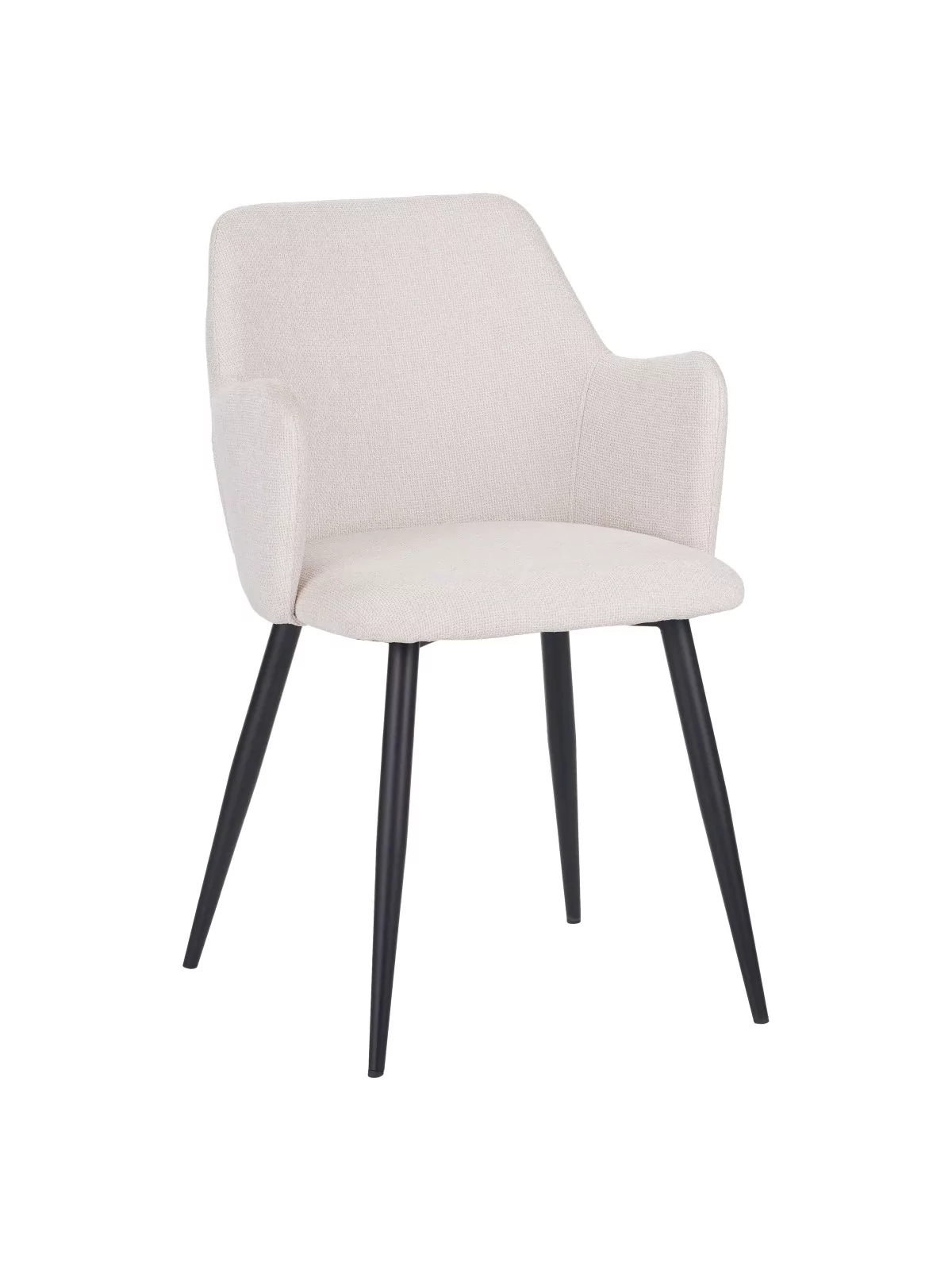 Set of 4 LANCE Contemporary Linen Dining Chair with Armrests