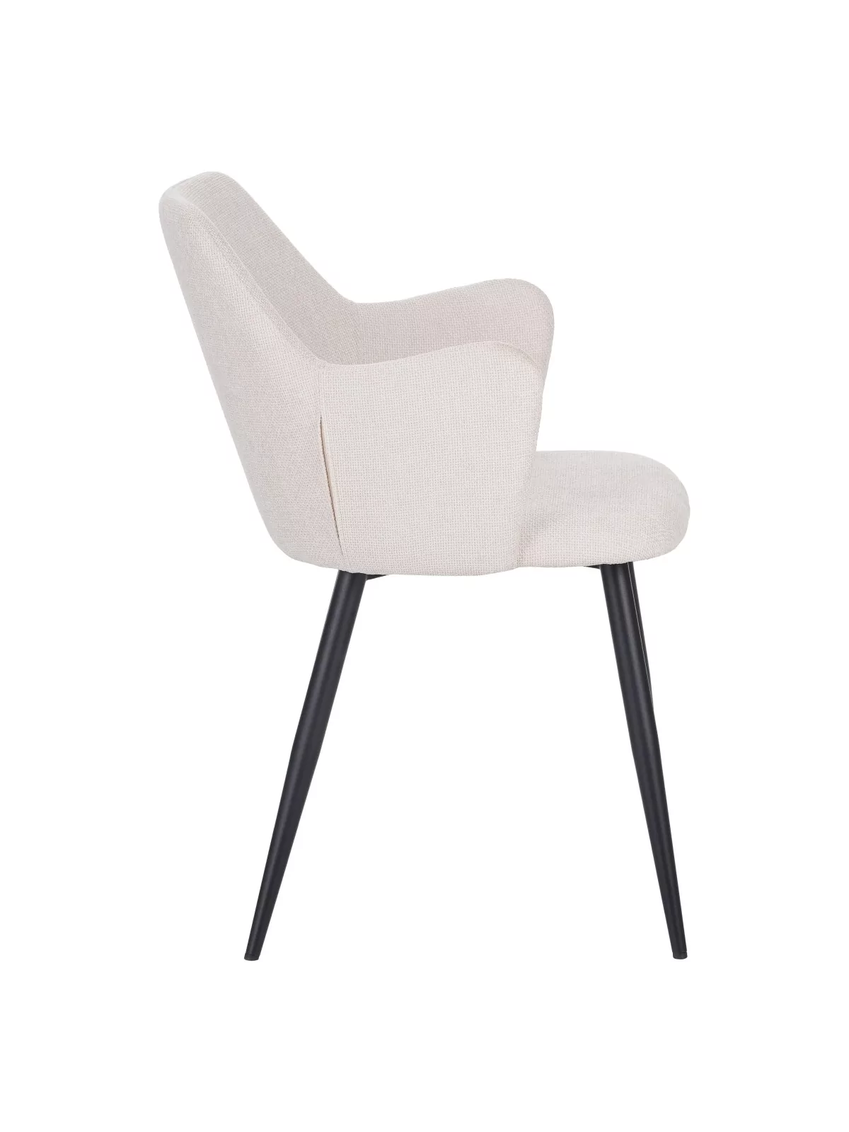 Set of 4 LANCE Contemporary Linen Dining Chair with Armrests