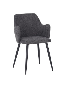 Set of 4 LANCE Contemporary Linen Dining Chair with Armrests