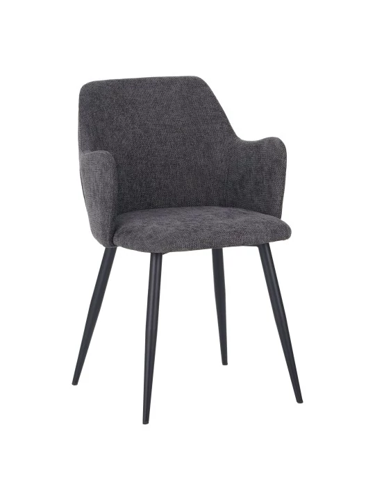 Set of 4 LANCE Contemporary Linen Dining Chair with Armrests
