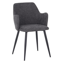 Set of 4 LANCE Contemporary Linen Dining Chair with Armrests