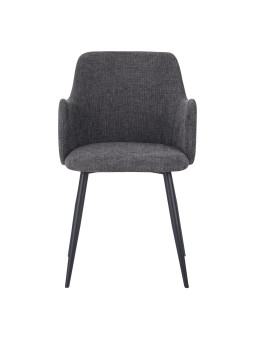 Set of 4 LANCE Contemporary Linen Dining Chair with Armrests