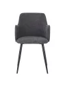 Set of 4 LANCE Contemporary Linen Dining Chair with Armrests