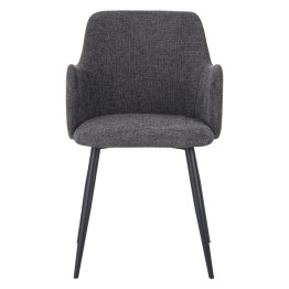 Set of 4 LANCE Contemporary Linen Dining Chair with Armrests