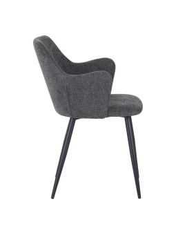Set of 4 LANCE Contemporary Linen Dining Chair with Armrests