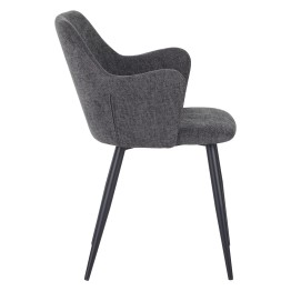 Set of 4 LANCE Contemporary Linen Dining Chair with Armrests