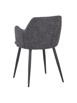 Set of 4 LANCE Contemporary Linen Dining Chair with Armrests