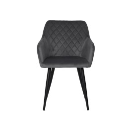 Set of 4 FLINDY Quilted Velvet Dining Chair with Diamond Pattern