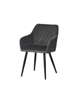 Set of 4 FLINDY Quilted Velvet Dining Chair with Diamond Pattern