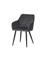 Lot de 4 FLINDY Chaise de Salle à Manger en Velours Matelassé Haute...