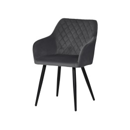 Set of 4 FLINDY Quilted Velvet Dining Chair with Diamond Pattern