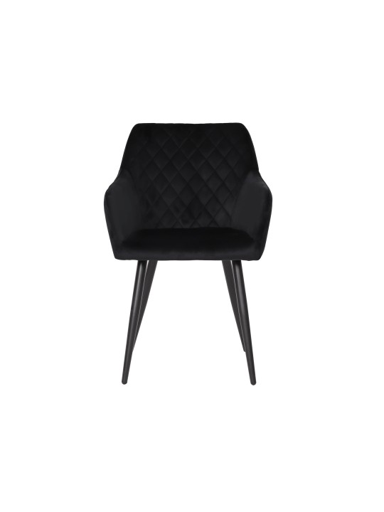 Set of 4 FLINDY Quilted Velvet Dining Chair with Diamond Pattern