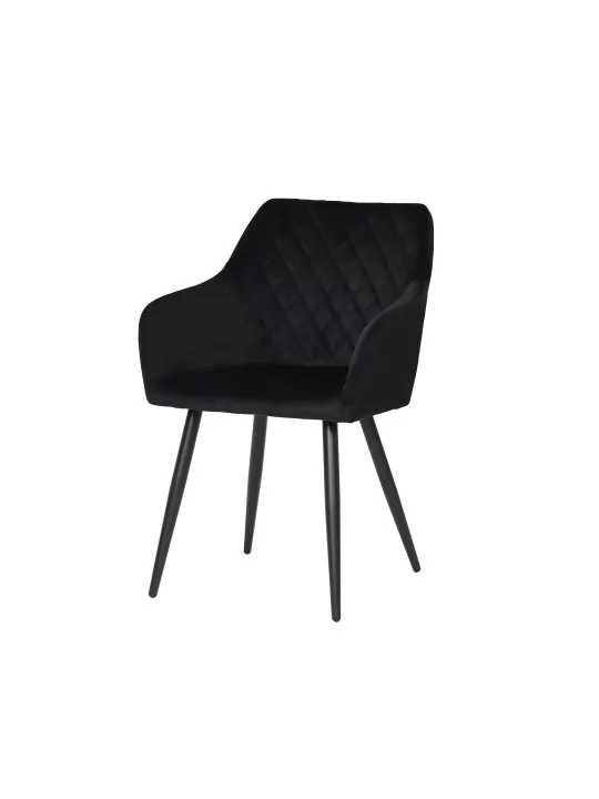 Set of 4 FLINDY Quilted Velvet Dining Chair with Diamond Pattern