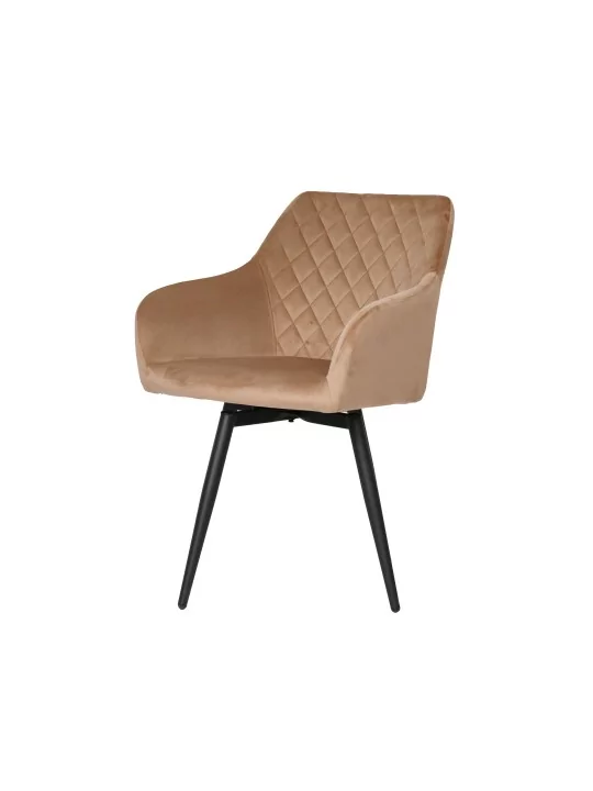 Set of 4 CARLO-SWISwivel Quilted Velvet Dining Chair with Diamond P...